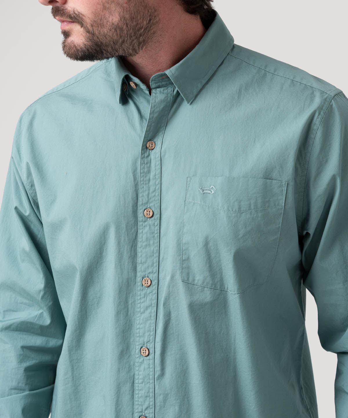 Camisa Algodón Orgánico Hombre Galiton Azul Rockford