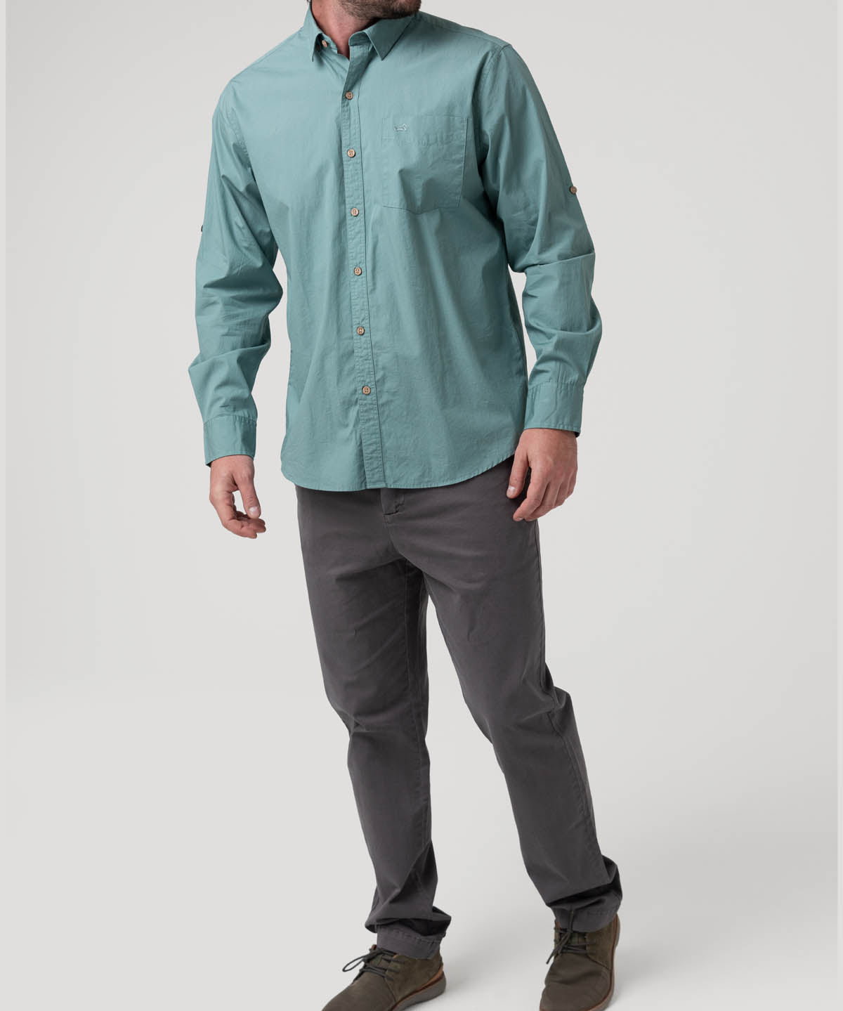 Camisa Algodón Orgánico Hombre Galiton Azul Rockford