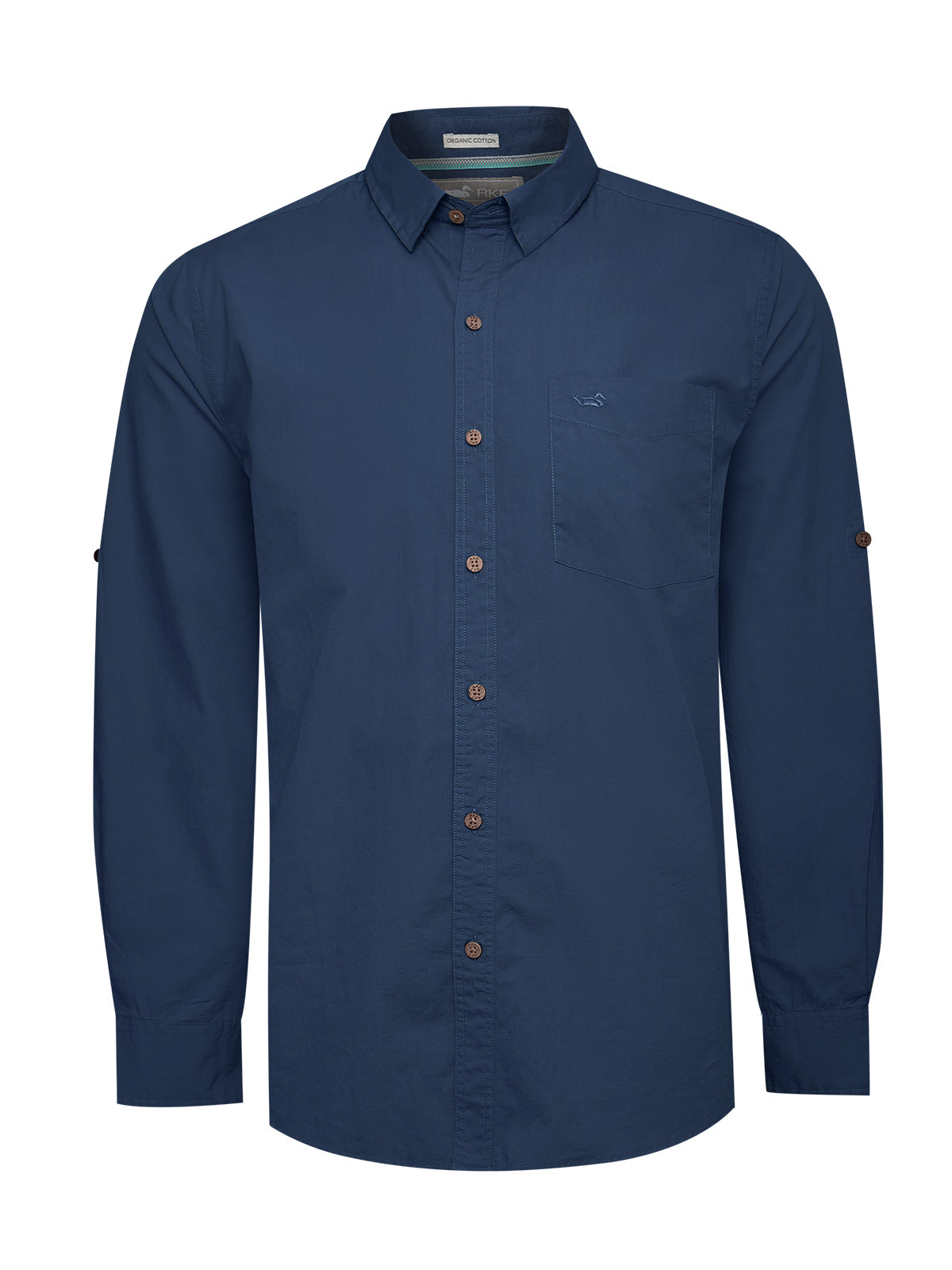 Camisa Algodón Orgánico Hombre Galiton Azul Rockford