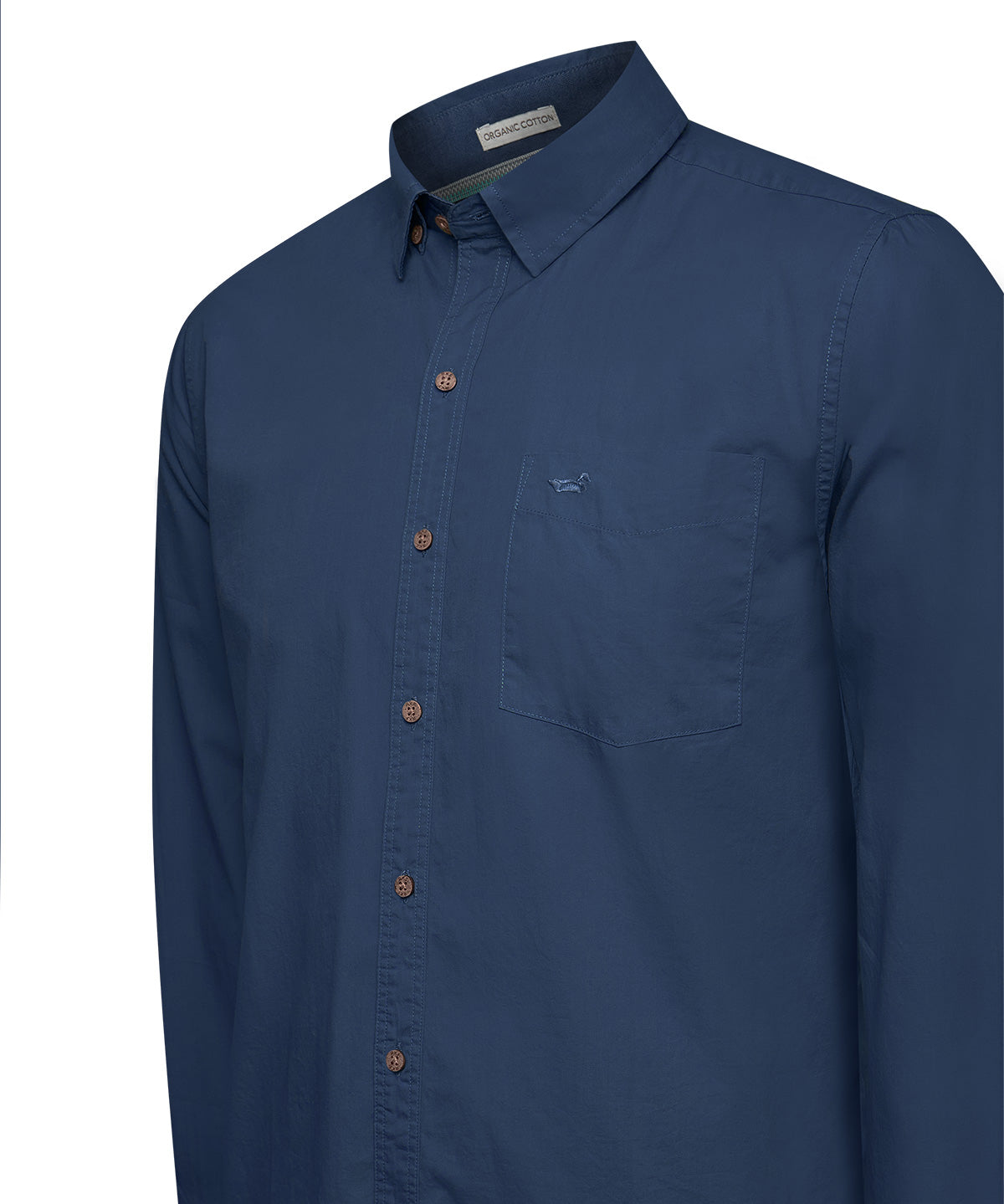 Camisa Algodón Orgánico Hombre Galiton Azul Rockford