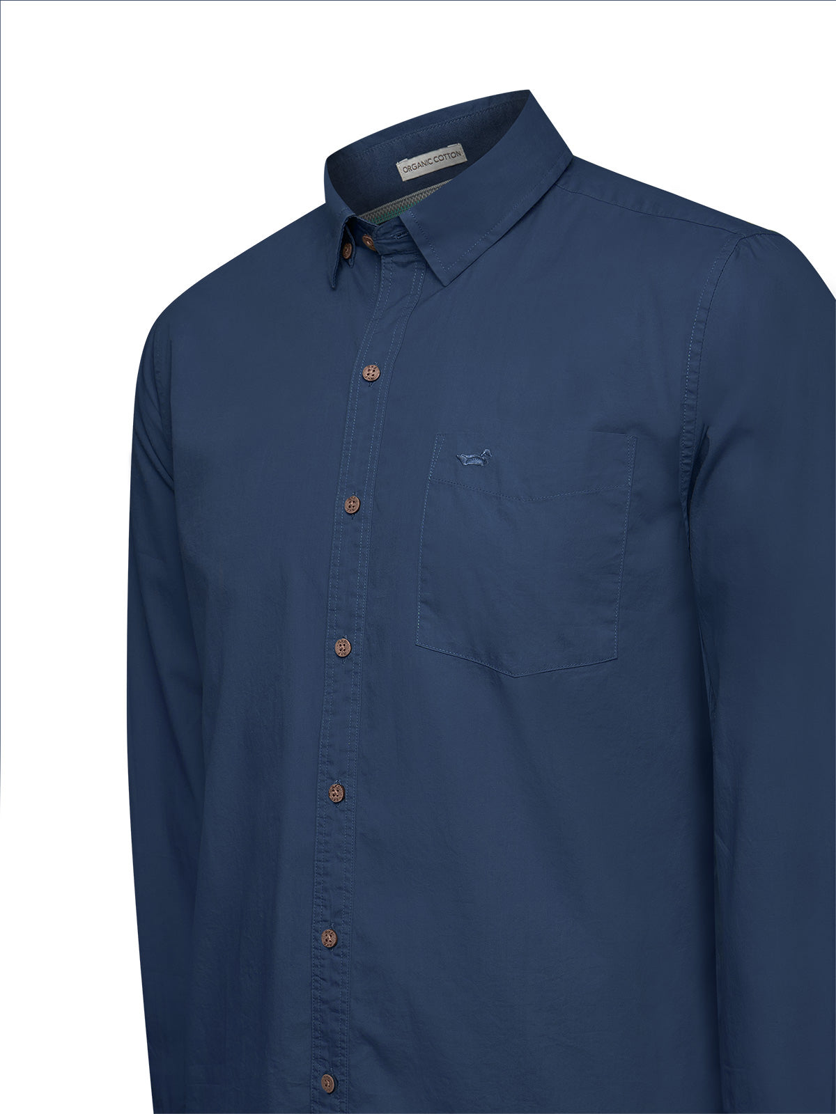 Camisa Algodón Orgánico Hombre Galiton Azul Rockford