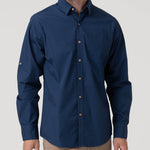 Camisa Algodón Orgánico Hombre Galiton Azul Rockford