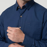 Camisa Algodón Orgánico Hombre Galiton Azul Rockford