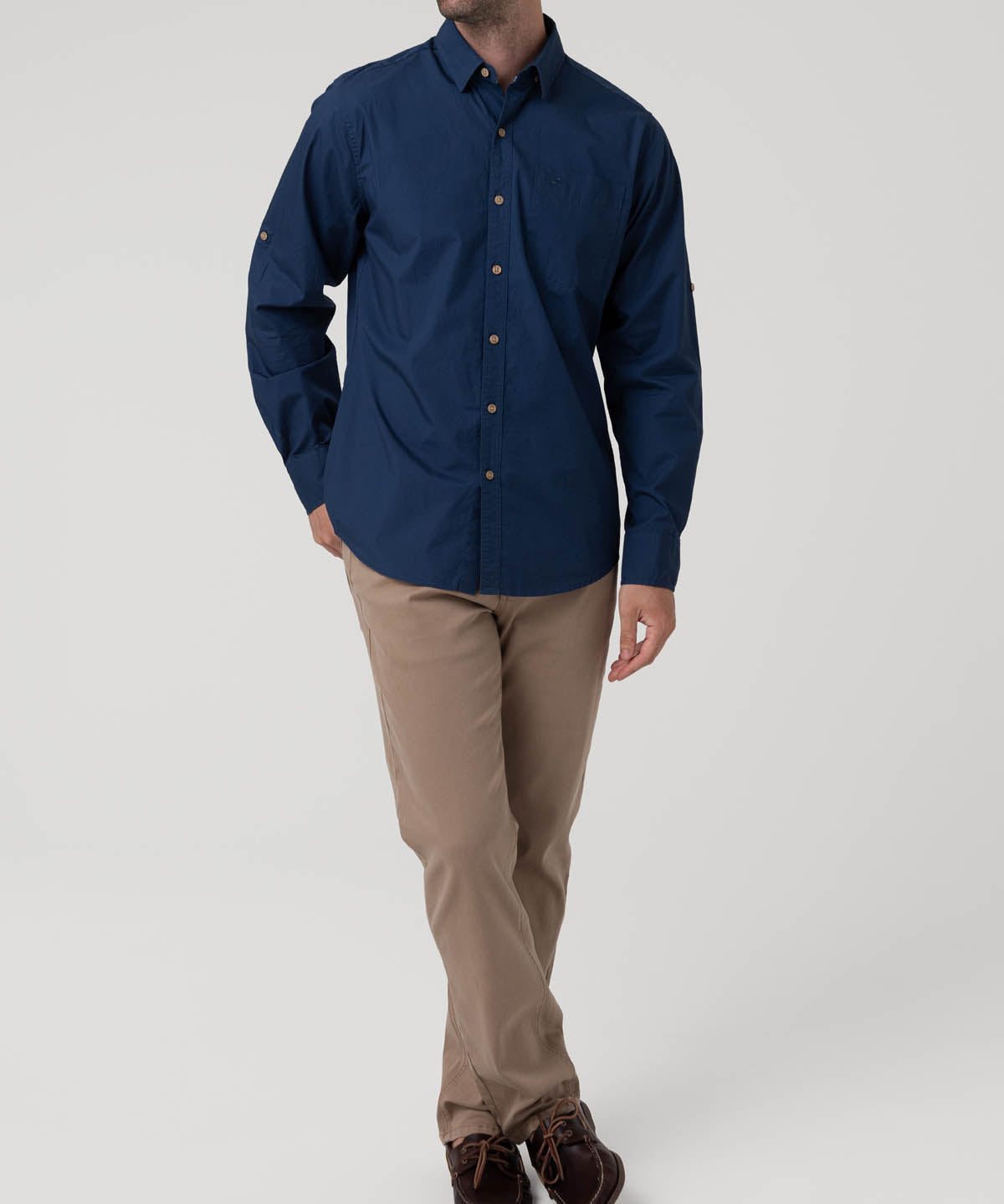 Camisa Algodón Orgánico Hombre Galiton Azul Rockford