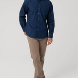 Camisa Algodón Orgánico Hombre Galiton Azul Rockford