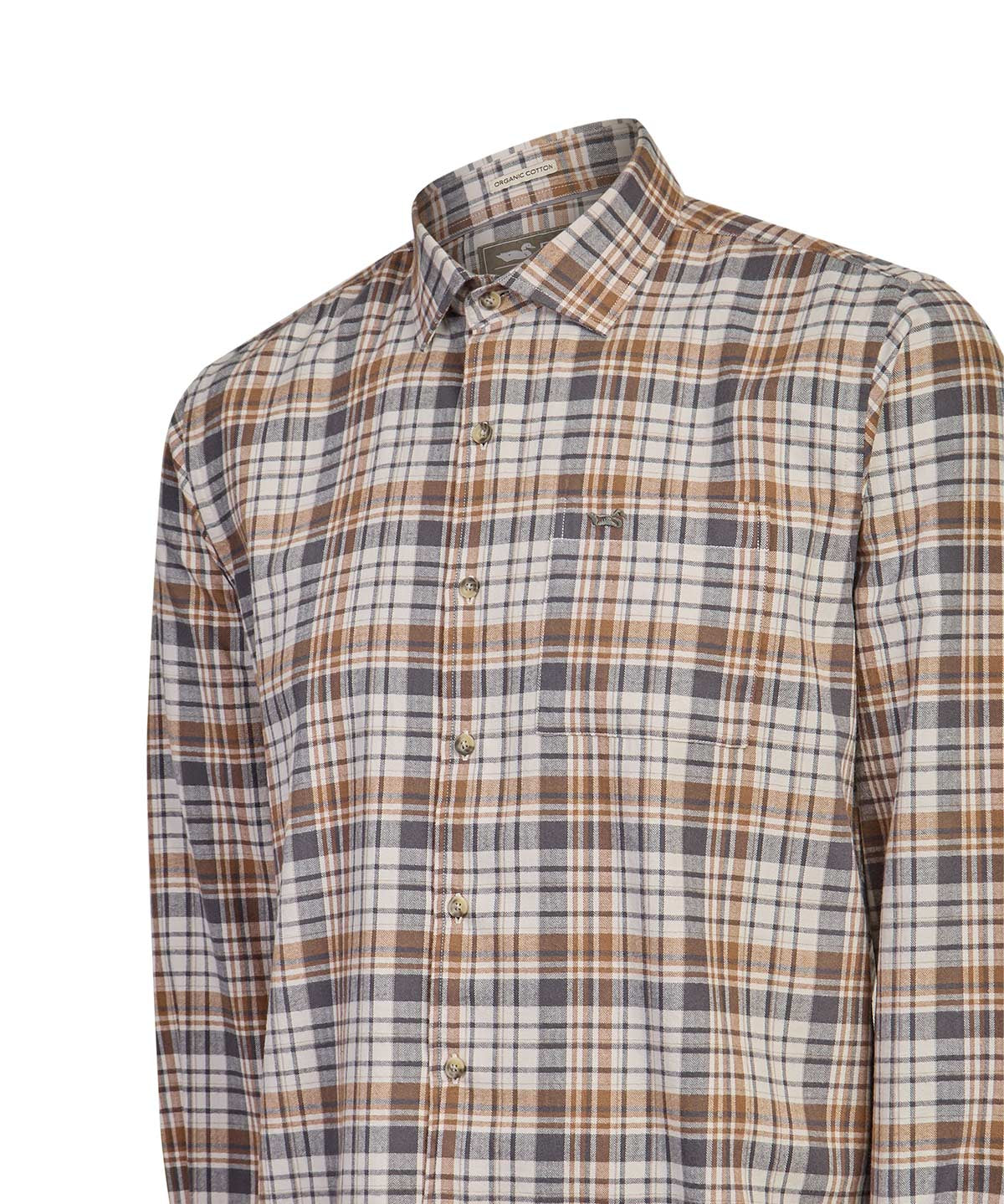 Camisa Algodón Orgánico Hombre Flannel Azul Rockford