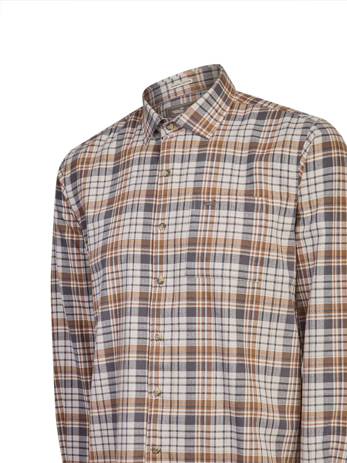 Camisa Algodón Orgánico Hombre Flannel Azul Rockford