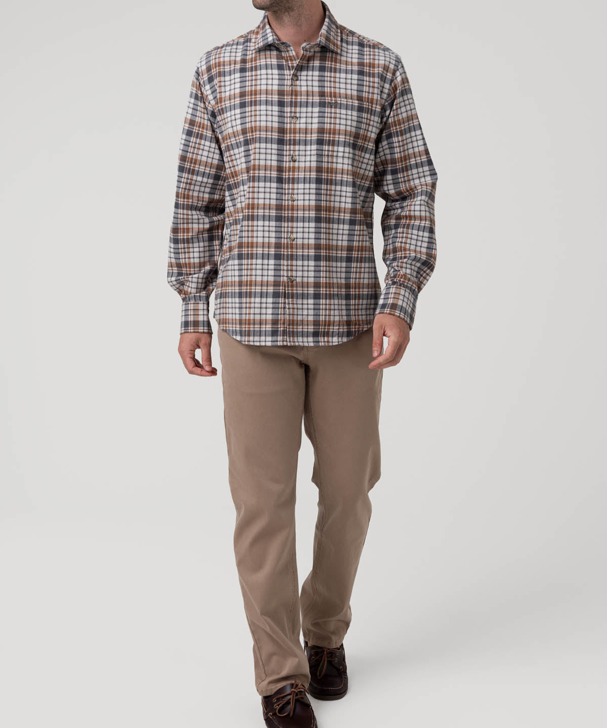 Camisa Algodón Orgánico Hombre Flannel Azul Rockford