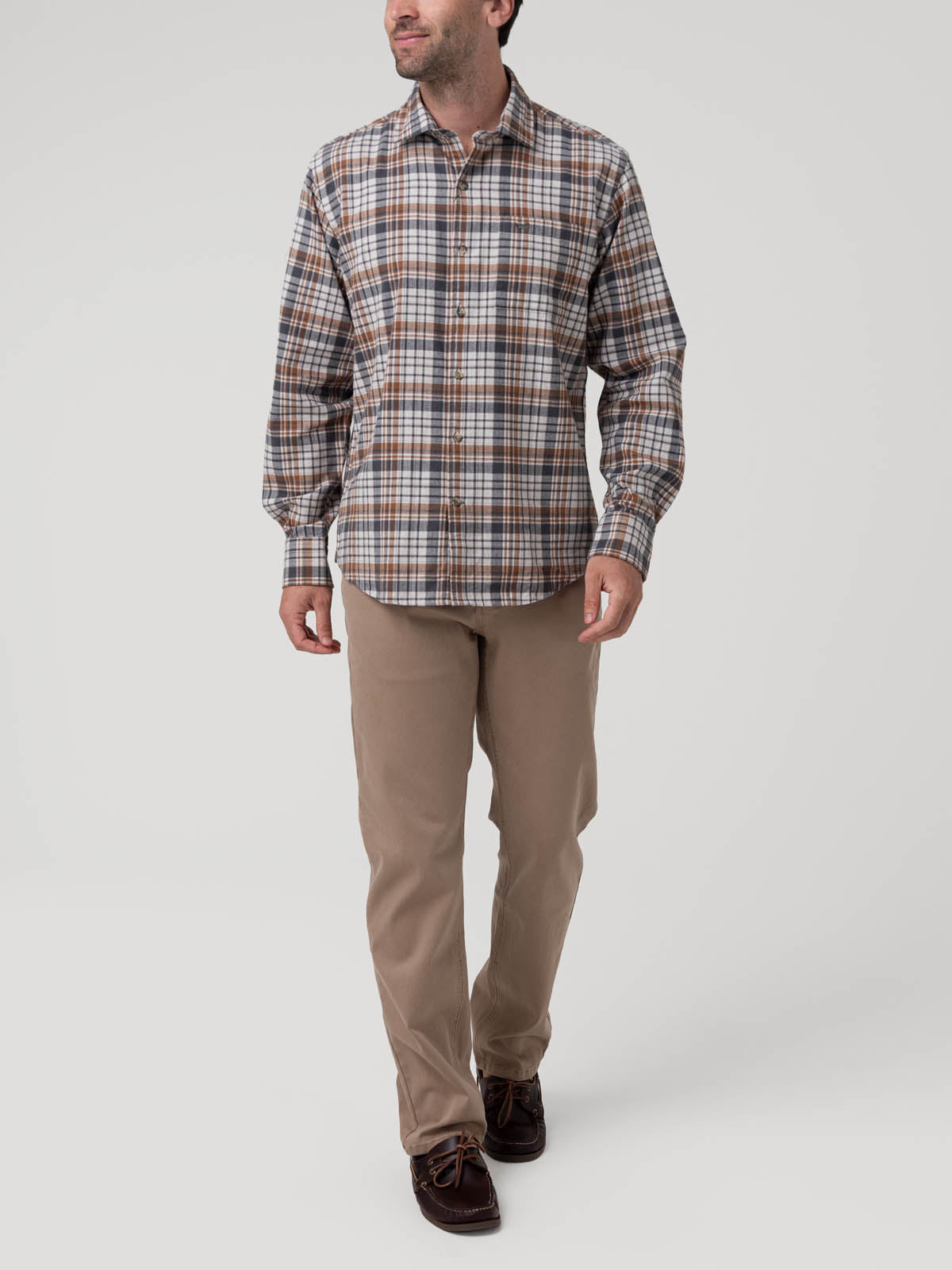 Camisa Algodón Orgánico Hombre Flannel Azul Rockford