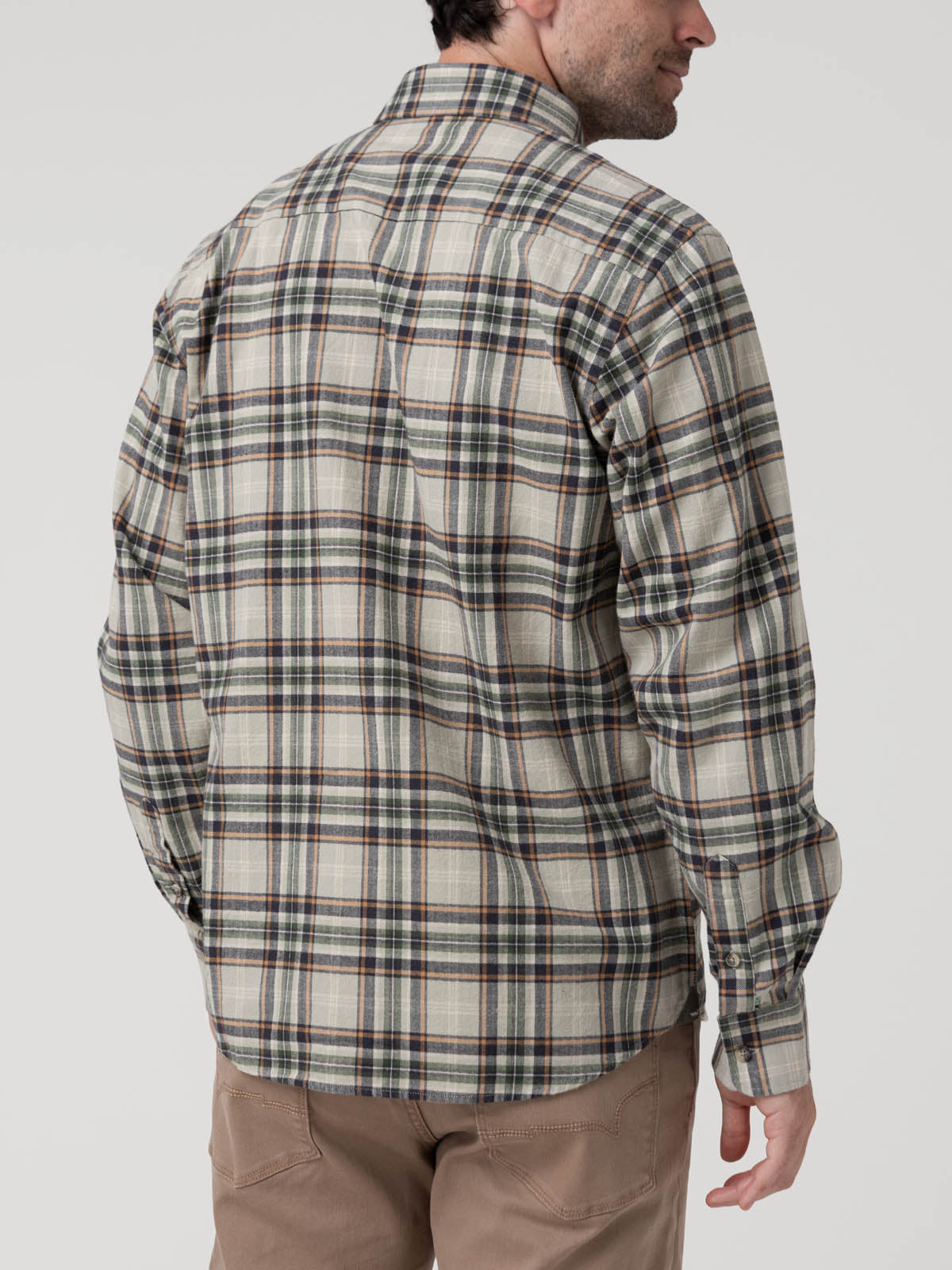 Camisa Algodón Orgánico Hombre Flannel Azul Rockford