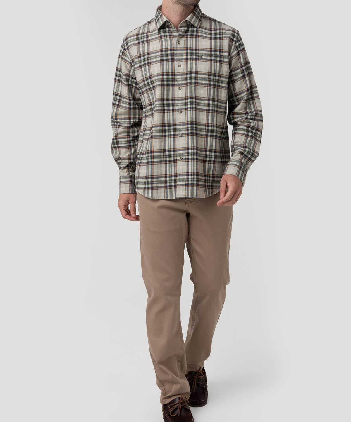Camisa Algodón Orgánico Hombre Flannel Azul Rockford