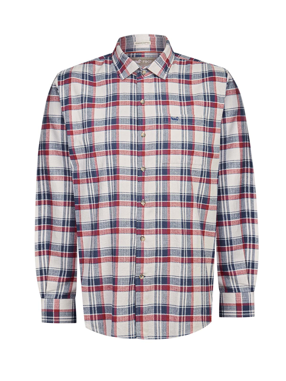 Camisa Algodón Orgánico Hombre Flannel Azul Rockford