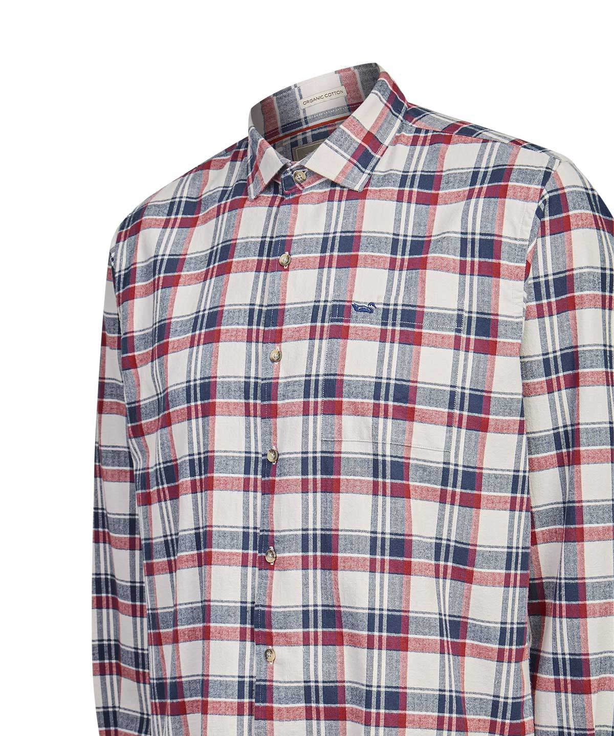 Camisa Algodón Orgánico Hombre Flannel Azul Rockford