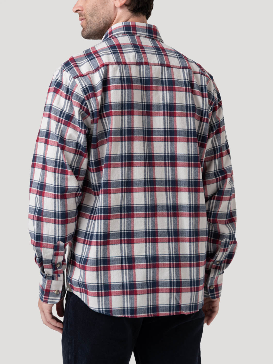 Camisa Algodón Orgánico Hombre Flannel Azul Rockford