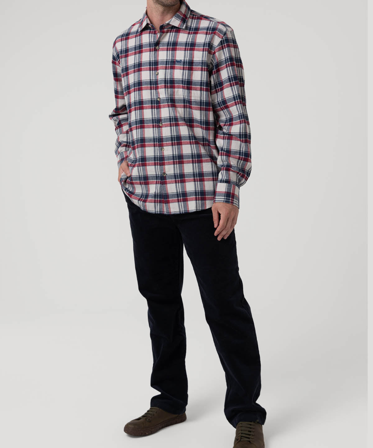 Camisa Algodón Orgánico Hombre Flannel Azul Rockford