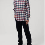 Camisa Algodón Orgánico Hombre Flannel Azul Rockford