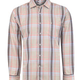 Camisa Algodón Orgánico Hombre Arbed Beige Cuadrillé Rockford