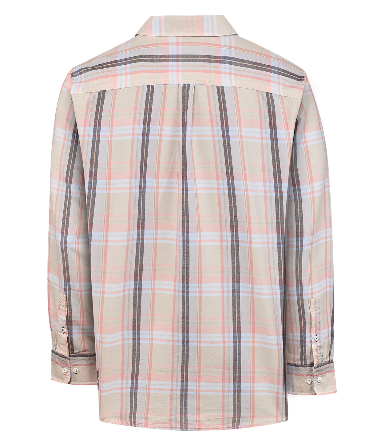 Camisa Algodón Orgánico Hombre Arbed Beige Cuadrillé Rockford