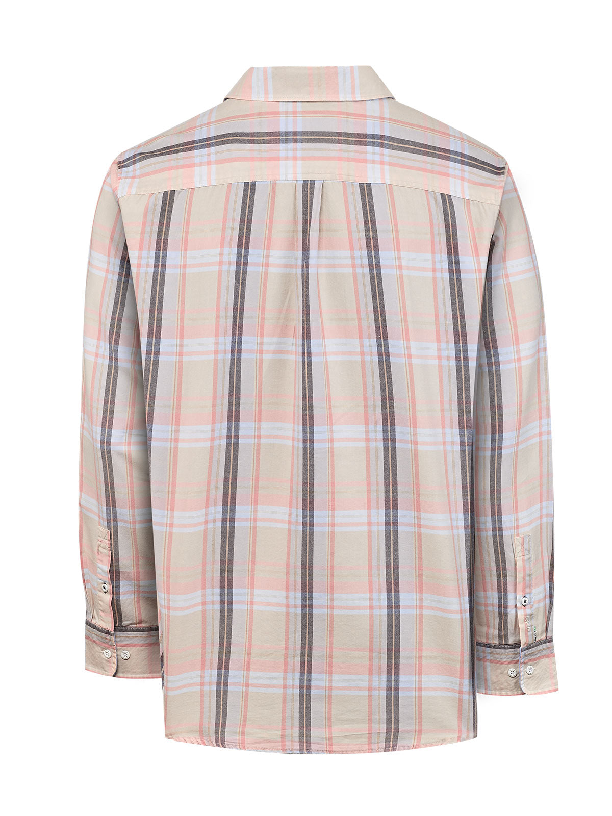 Camisa Algodón Orgánico Hombre Arbed Beige Cuadrillé Rockford