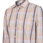 Camisa Algodón Orgánico Hombre Arbed Beige Cuadrillé Rockford
