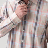 Camisa Algodón Orgánico Hombre Arbed Beige Cuadrillé Rockford
