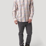 Camisa Algodón Orgánico Hombre Arbed Beige Cuadrillé Rockford
