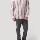 Camisa Algodón Orgánico Hombre Arbed Beige Cuadrillé Rockford
