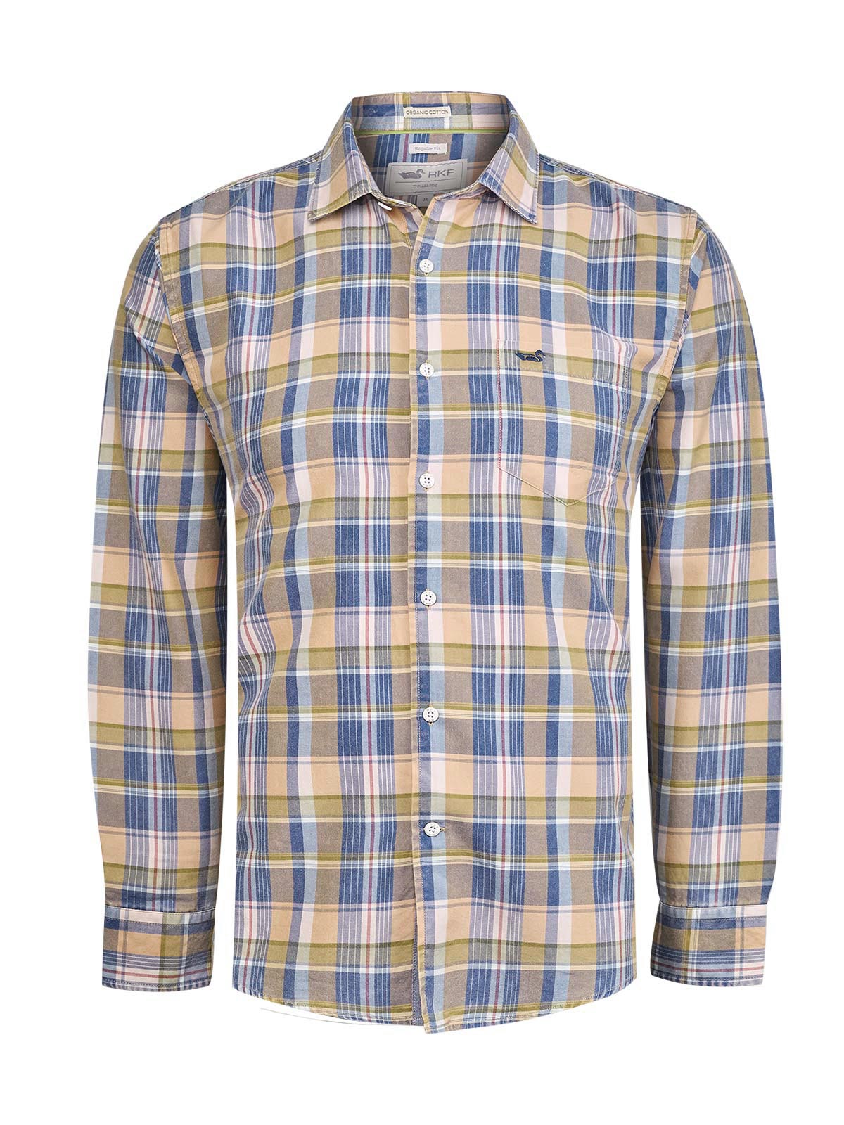 Camisa Algodón Orgánico Hombre Arbed Azul Cuadrillé Rockford
