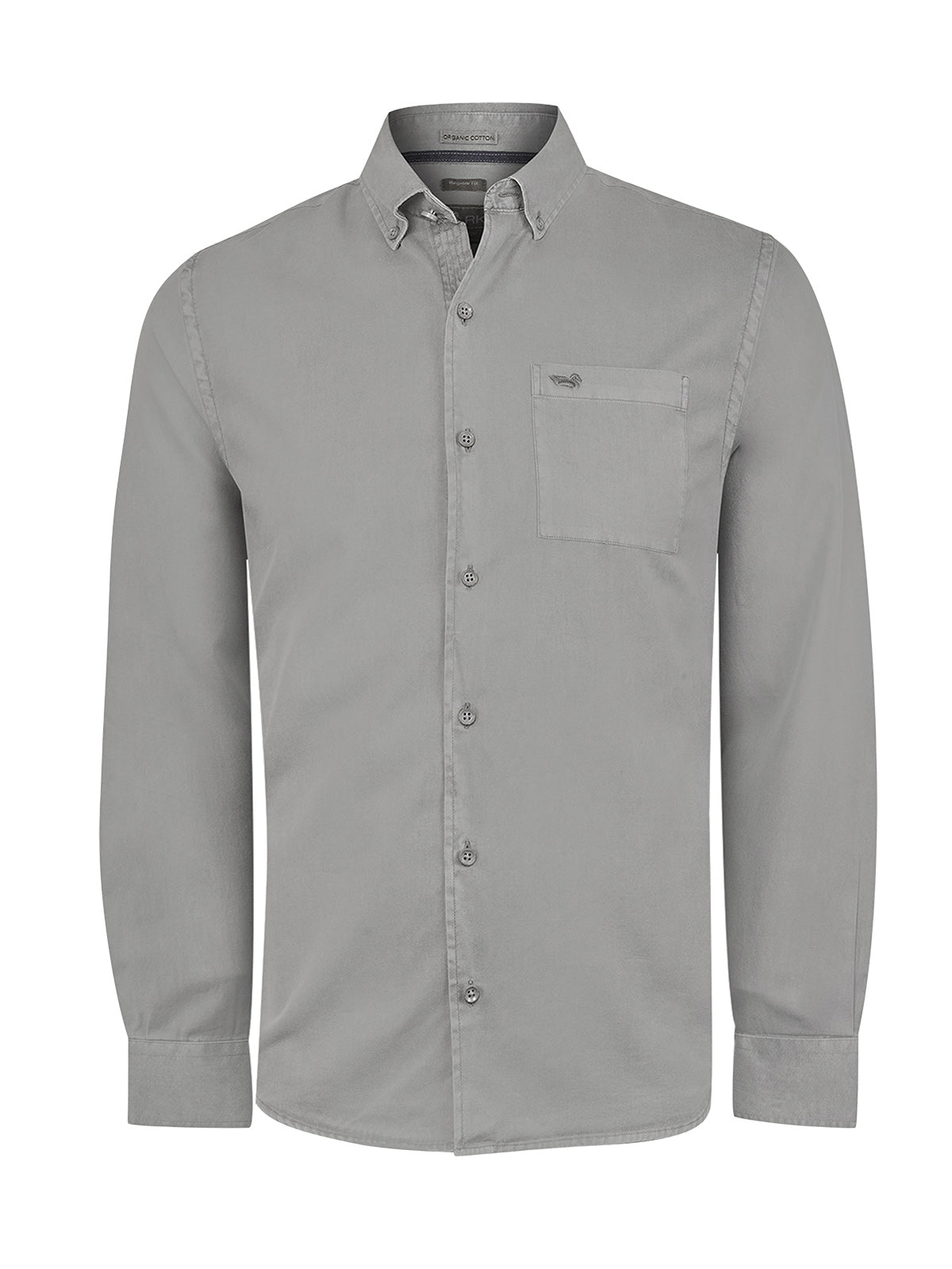 Camisa Algodón Orgánico Hombre Leeds Gris Rockford