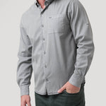 Camisa Algodón Orgánico Hombre Leeds Gris Rockford