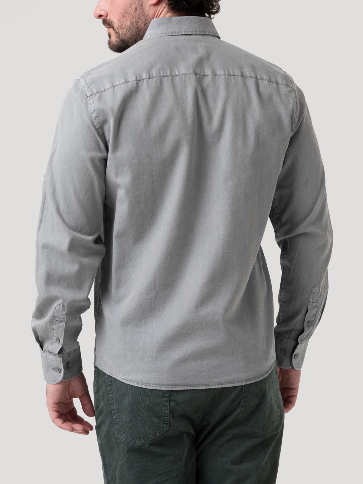 Camisa Algodón Orgánico Hombre Leeds Gris Rockford