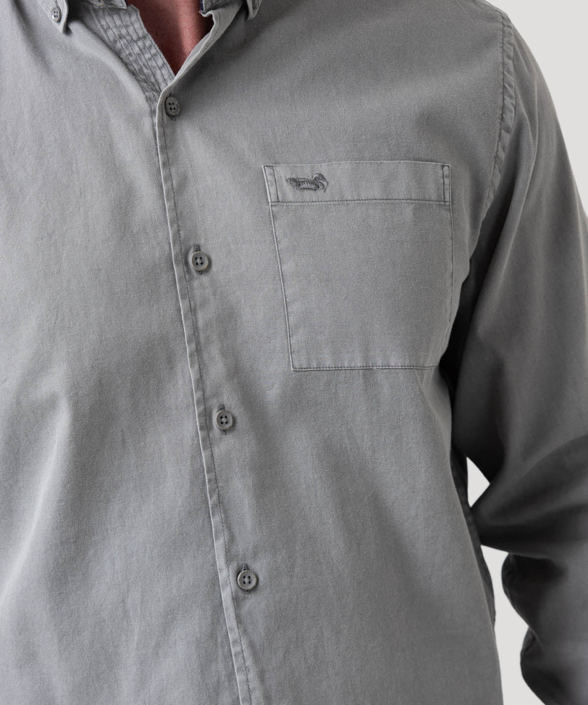 Camisa Algodón Orgánico Hombre Leeds Gris Rockford