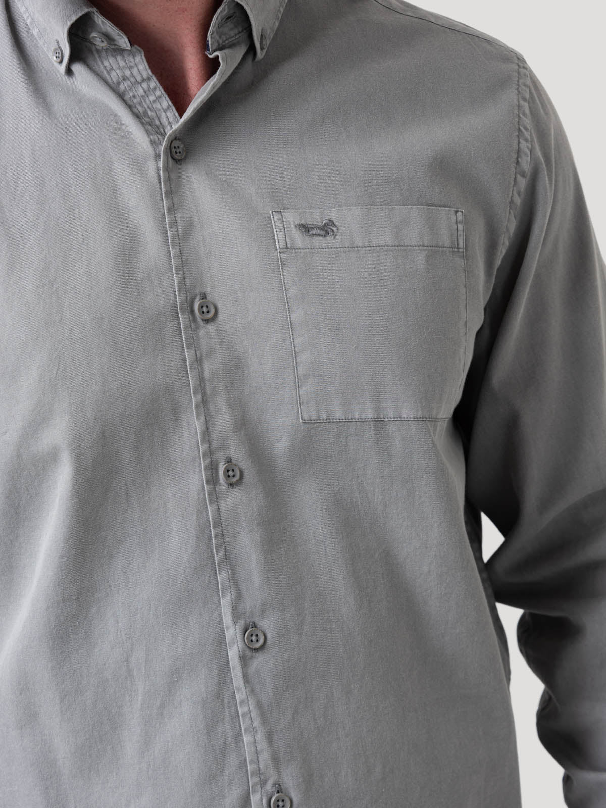 Camisa Algodón Orgánico Hombre Leeds Gris Rockford