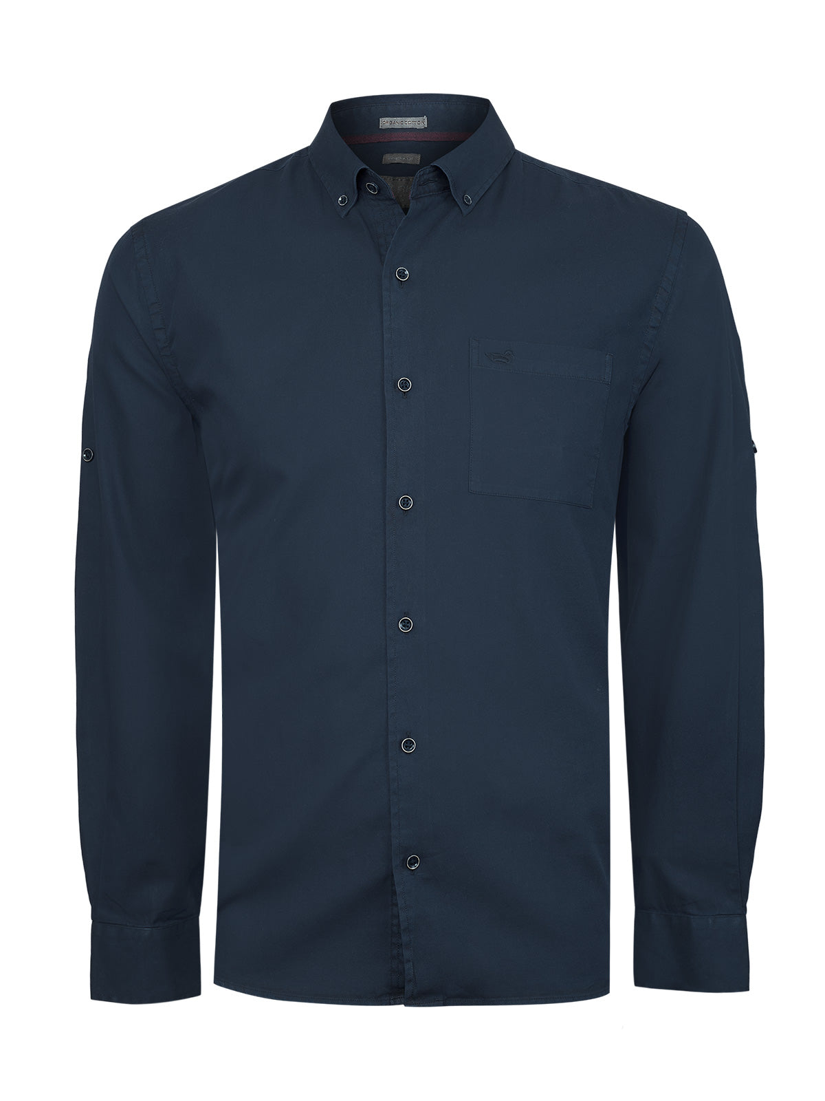 Camisa Algodón Orgánico Hombre Leeds Azul Rockford