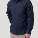 Camisa Algodón Orgánico Hombre Leeds Azul Rockford