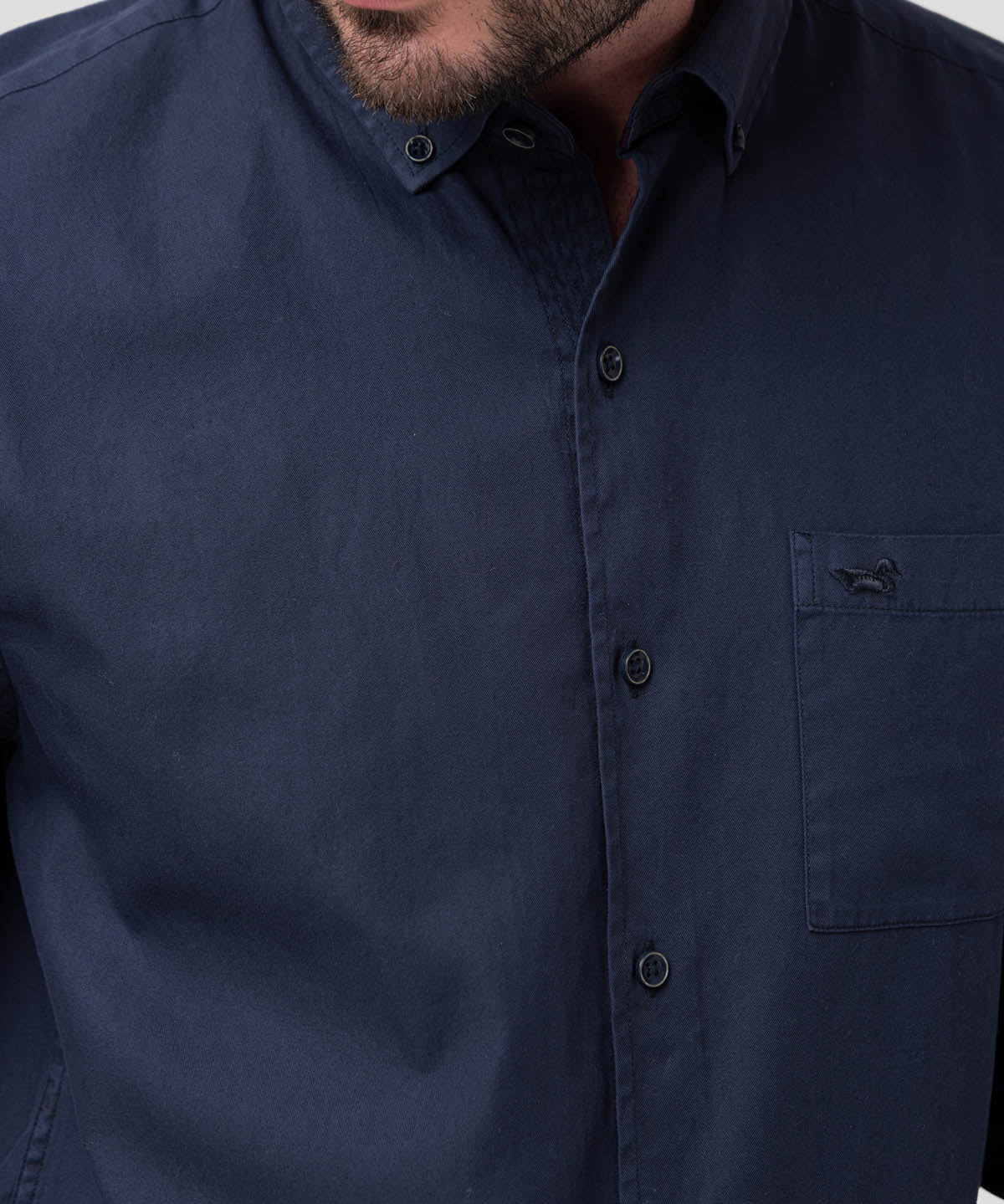 Camisa Algodón Orgánico Hombre Leeds Azul Rockford