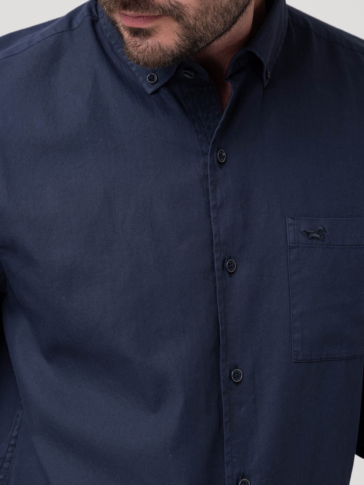 Camisa Algodón Orgánico Hombre Leeds Azul Rockford