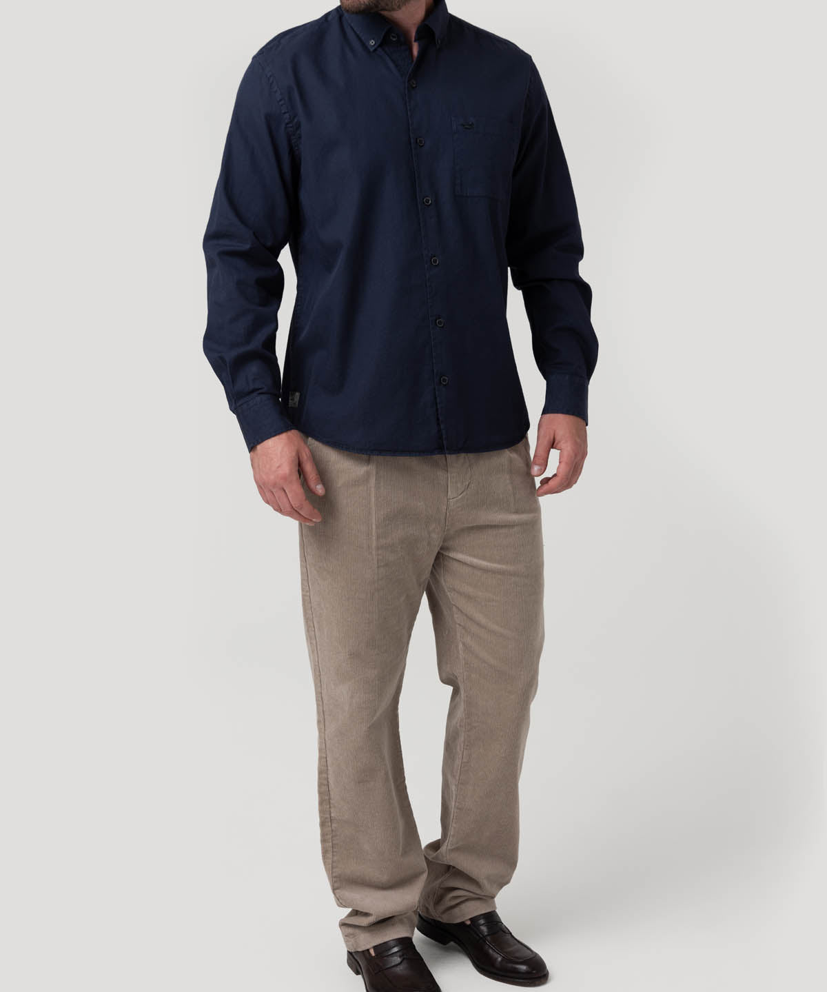 Camisa Algodón Orgánico Hombre Leeds Azul Rockford
