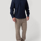 Camisa Algodón Orgánico Hombre Leeds Azul Rockford