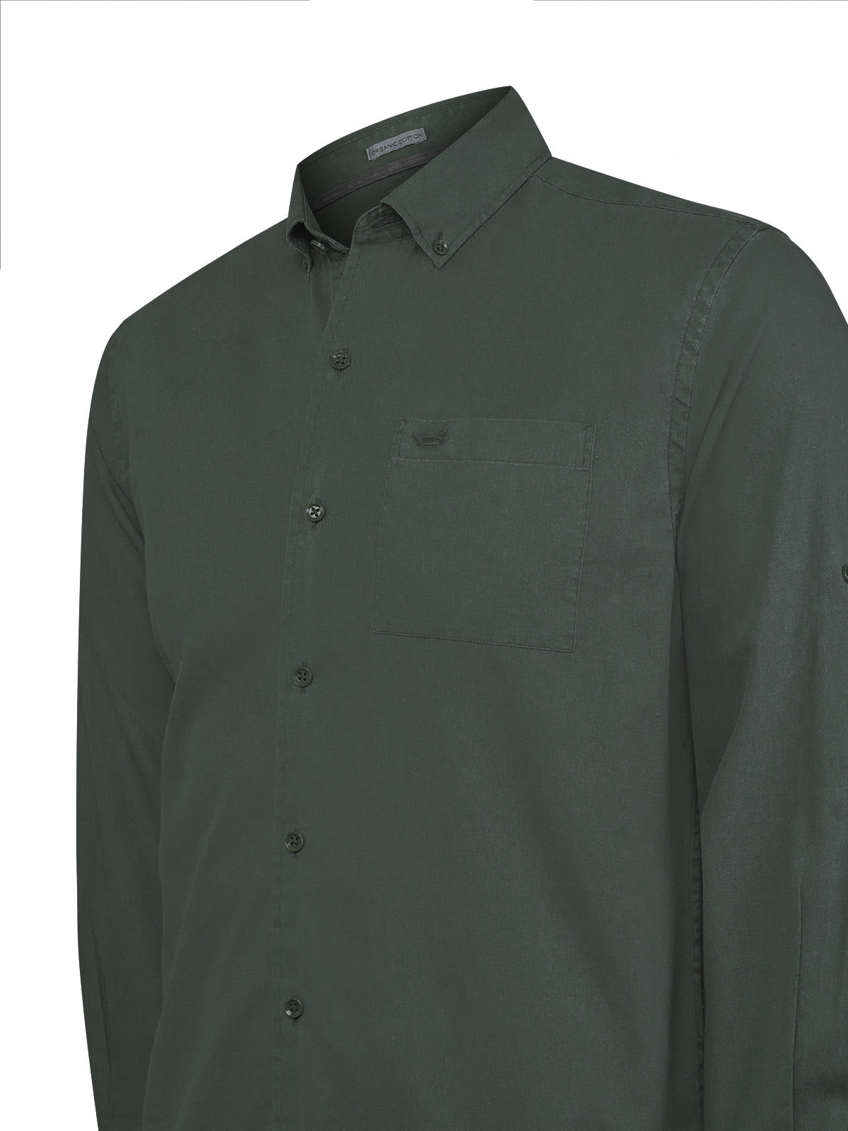 Camisa Algodón Orgánico Hombre Leeds Verde Rockford