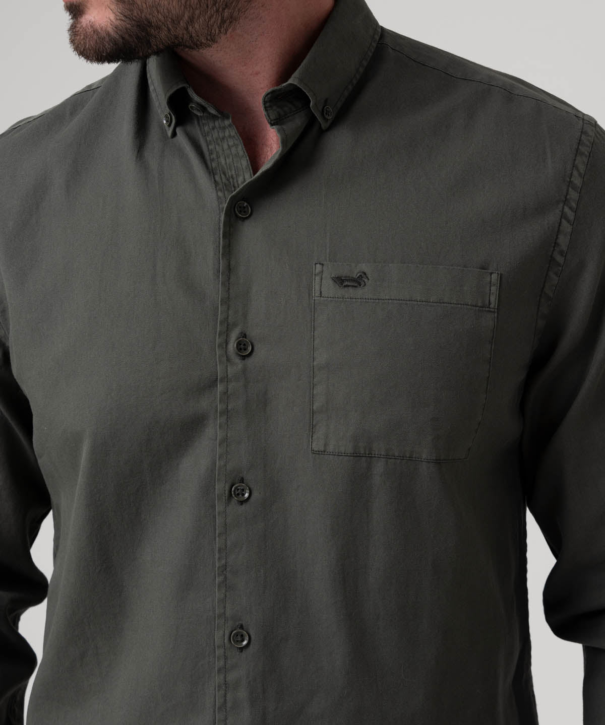 Camisa Algodón Orgánico Hombre Leeds Verde Rockford