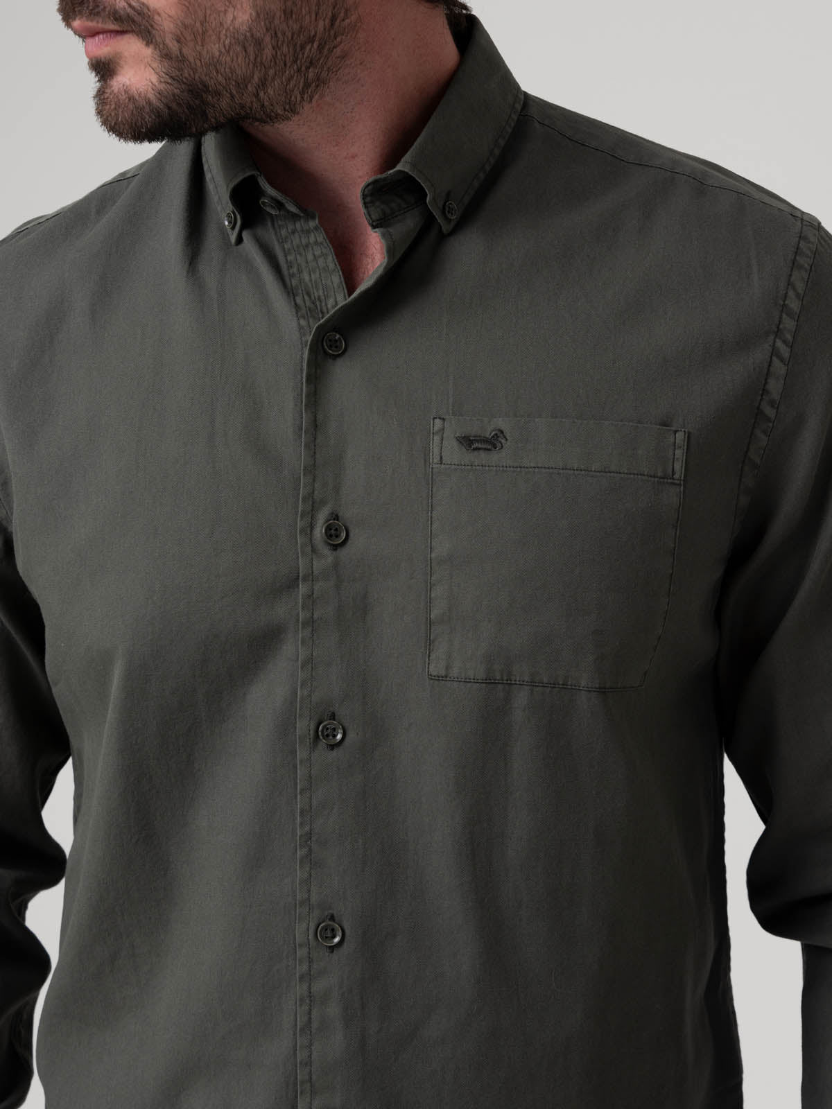 Camisa Algodón Orgánico Hombre Leeds Verde Rockford