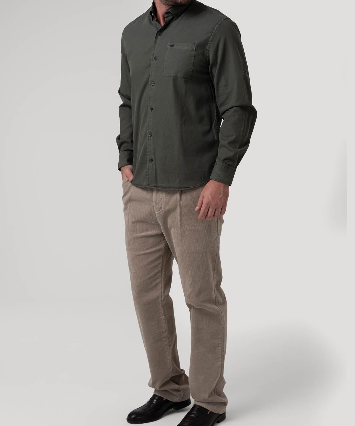 Camisa Algodón Orgánico Hombre Leeds Verde Rockford