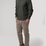 Camisa Algodón Orgánico Hombre Leeds Verde Rockford