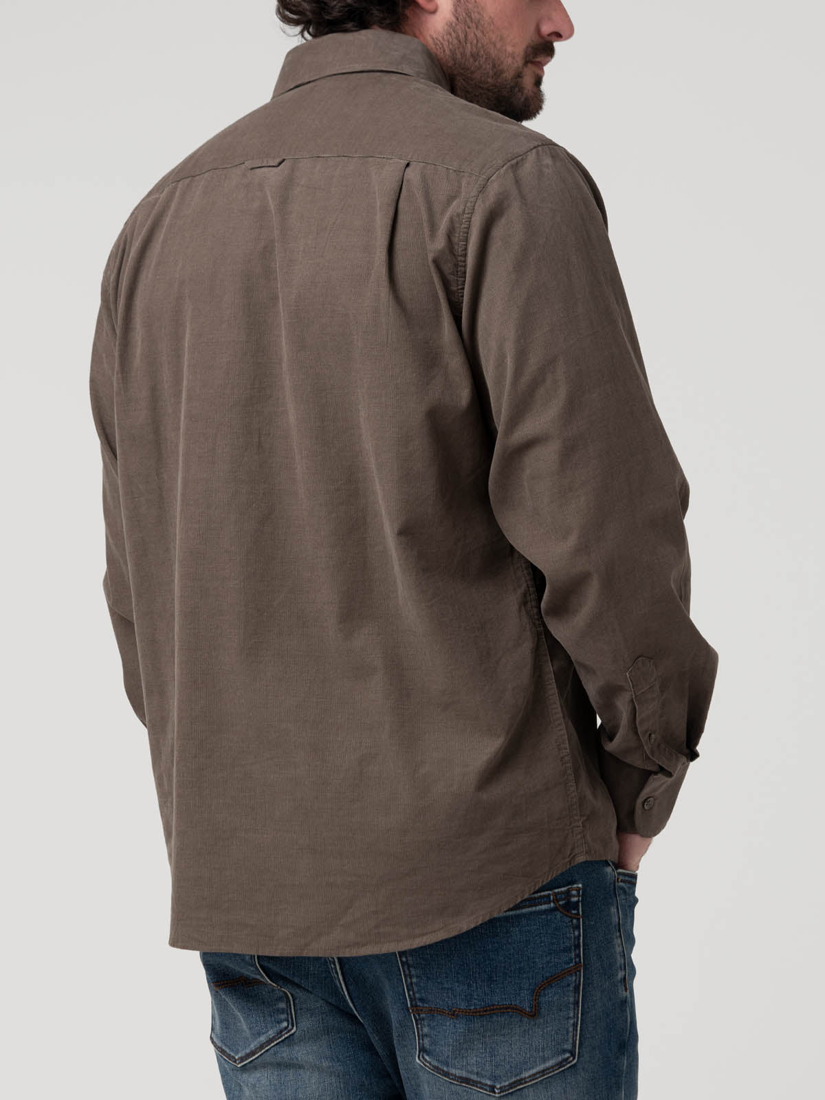 Camisa Algodón Orgánico Hombre Corduroy Café Rockford