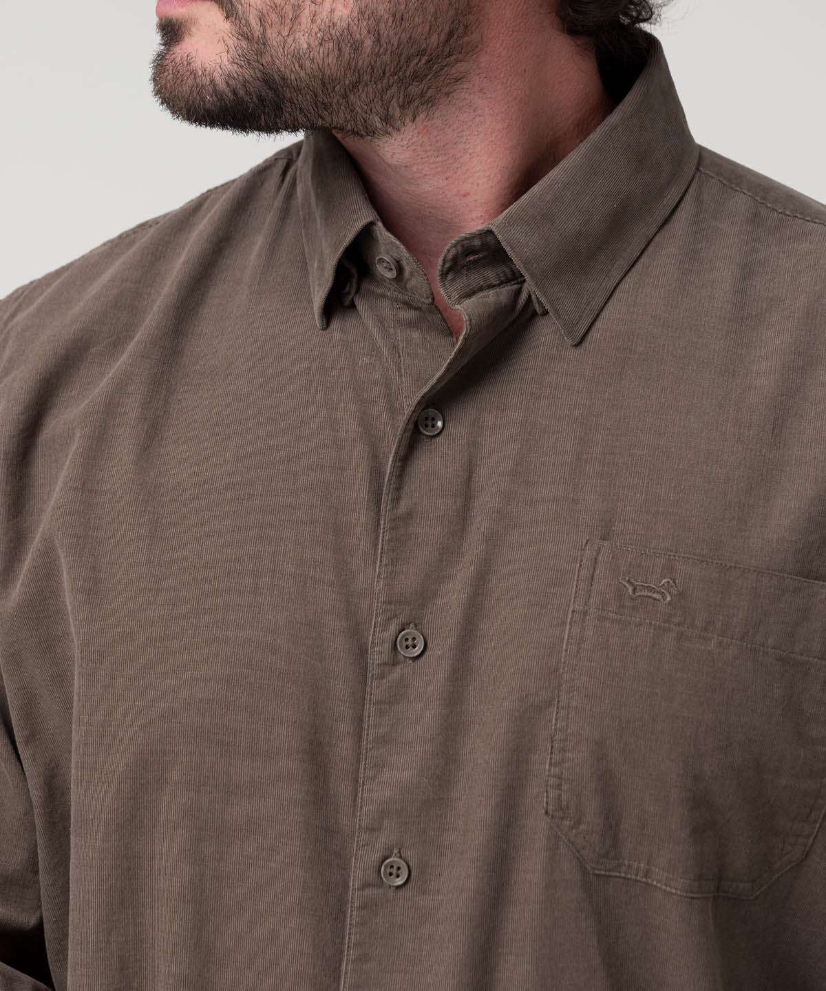 Camisa Algodón Orgánico Hombre Corduroy Café Rockford