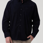 Camisa Algodón Orgánico Hombre Corduroy Azul Rockford