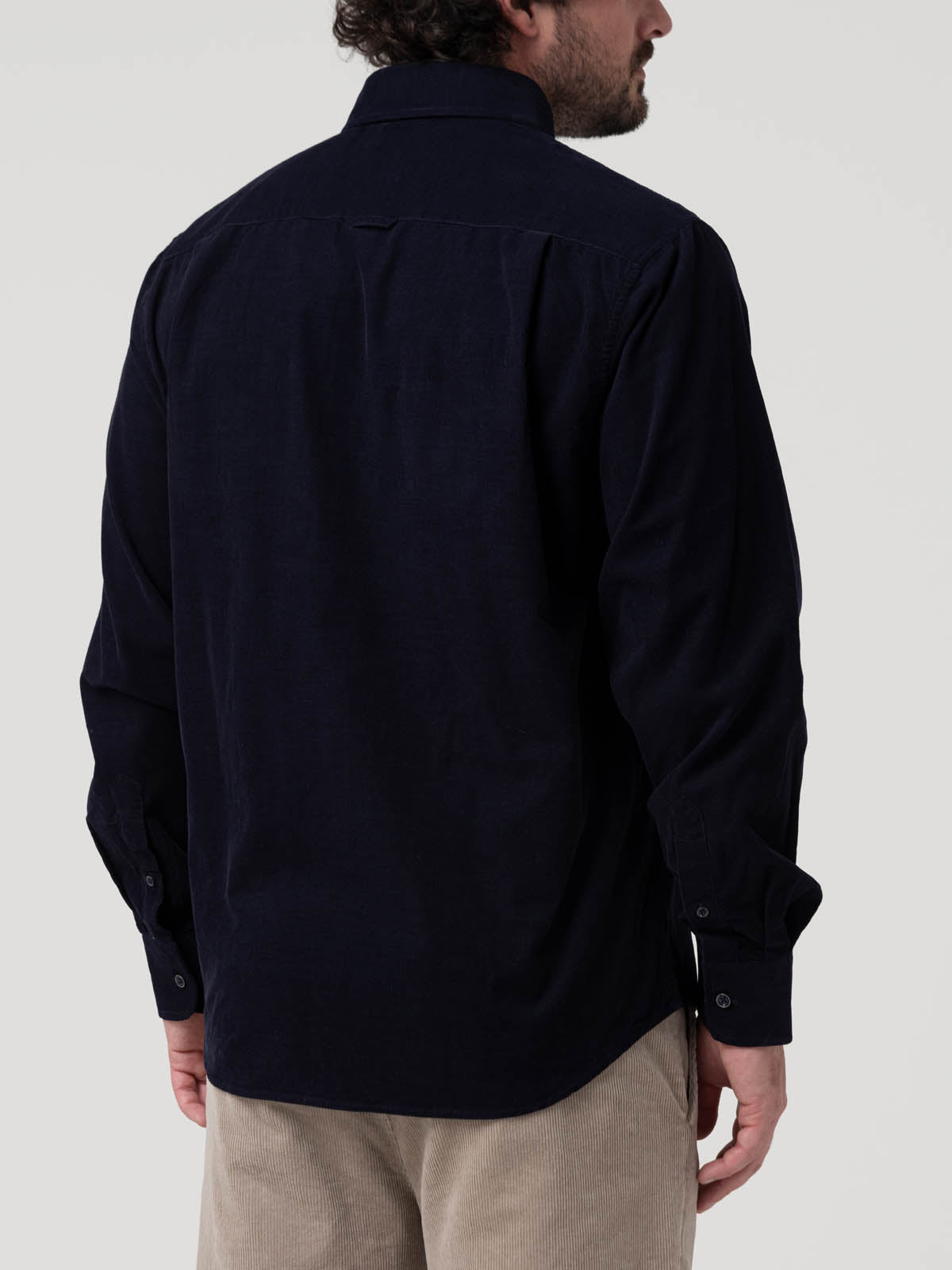 Camisa Algodón Orgánico Hombre Corduroy Azul Rockford