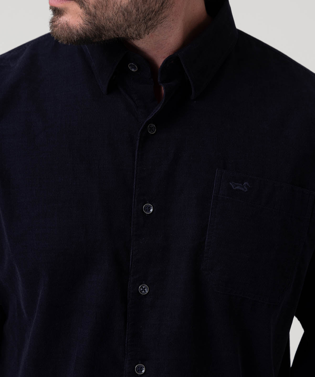 Camisa Algodón Orgánico Hombre Corduroy Azul Rockford