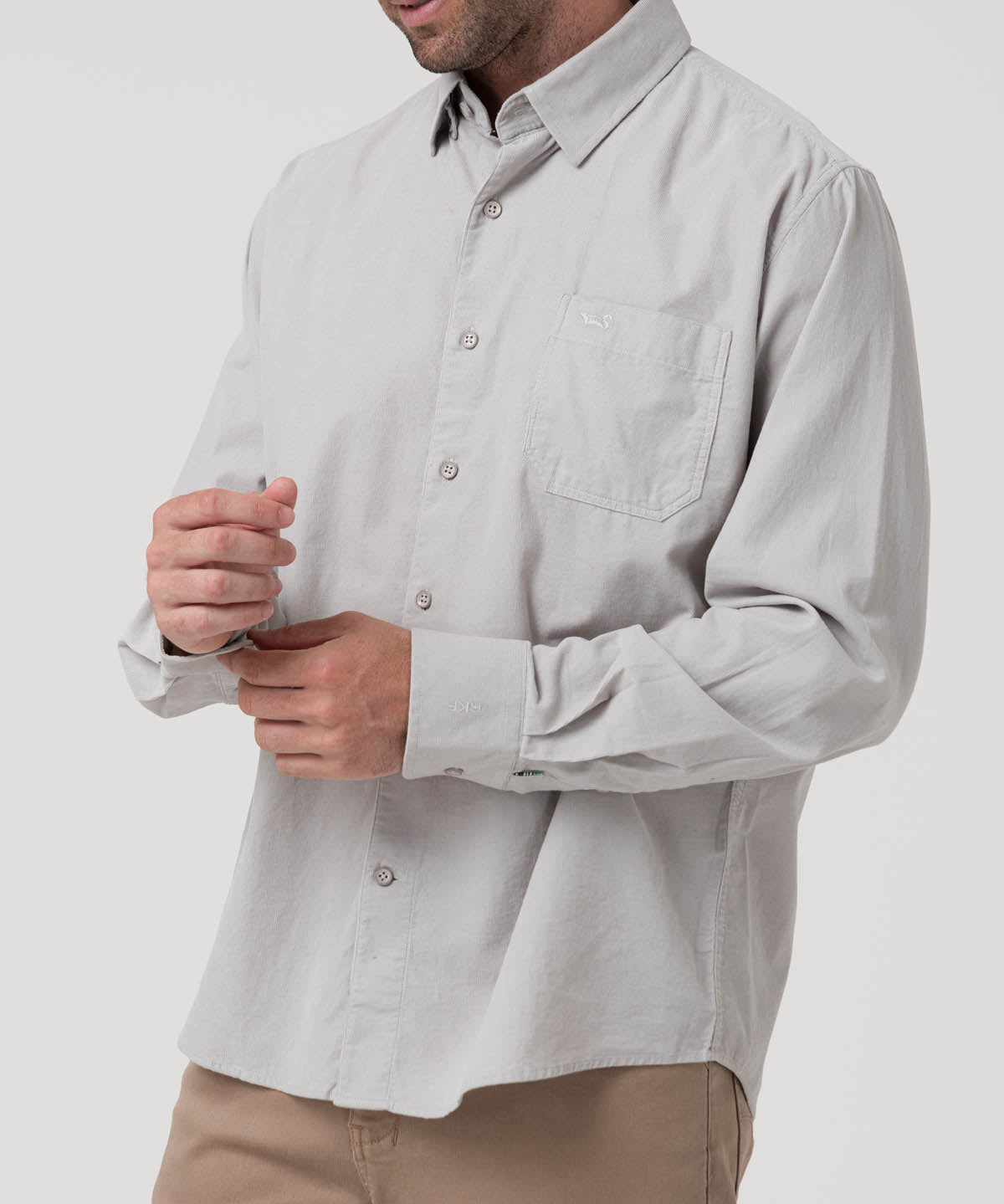 Camisa Algodón Orgánico Hombre Corduroy Gris Rockford